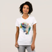 かわいい水彩猫ポートレートTシャツ Tシャツ (正面フル)