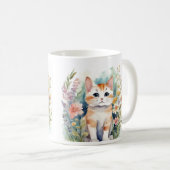 かわいい水彩猫マグカップ コーヒーマグカップ (正面右)