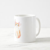 かわいい水彩猫マグ – Cozy & 芸術的 Feline L コーヒーマグカップ (正面右)