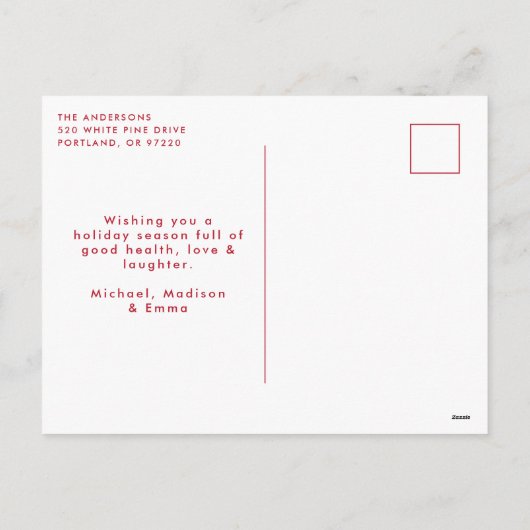 かわいい水彩猫ミオウィクリスマスノンフォト シーズンポストカード (裏面)