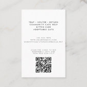 かわいい水彩猫レスキューペットシッター気に動物 名刺 (裏面)