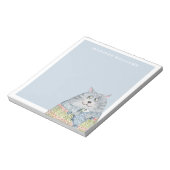 かわいい水彩猫名前をカスタムする ノートパッド (回転)