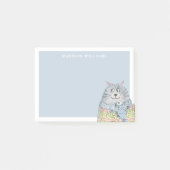 かわいい水彩猫名前をカスタムする ポストイット (正面)