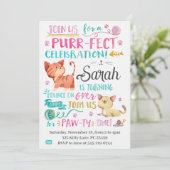 かわいい水彩猫招待状 招待状 (スタンド正面)