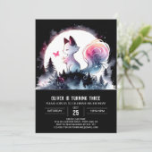 かわいい水彩猫誕生日 招待状 (スタンド正面)
