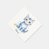 かわいい水彩猫（子猫）デザイン スタンダードカクテルナプキン (角)