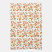 かわいい水彩甘い柑橘類の果実 キッチンタオル (縦)