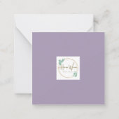 かわいい水彩画のあひる&ラベンダー無地カード ノートカード (裏面)