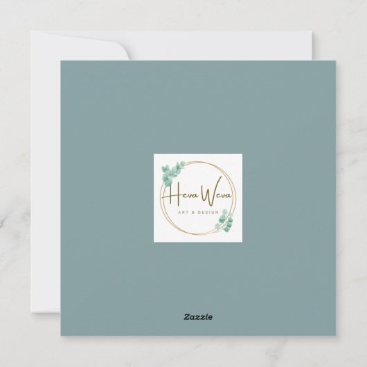 かわいい水彩画のあひる&ワイルドフラワー空白カード シーズンカード (裏面)