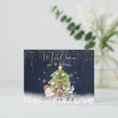かわいい水彩画のくるみ割り人形のクリスマス シーズンポストカード (スタンド正面)