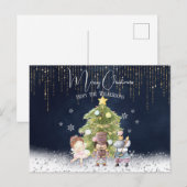 かわいい水彩画のくるみ割り人形のクリスマス シーズンポストカード (正面/裏面)