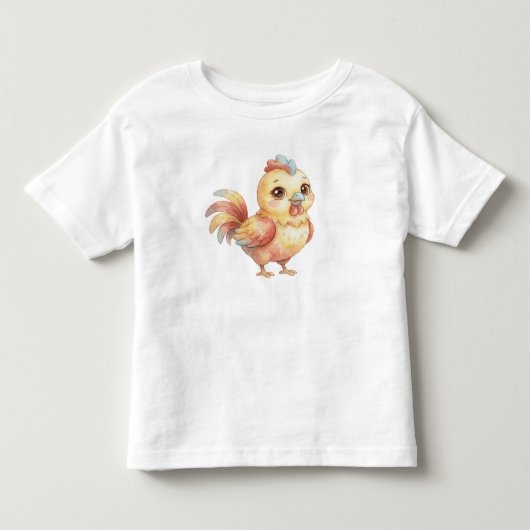 かわいい水彩画のひよこ - 子供用Tシャツ トドラーTシャツ (正面)