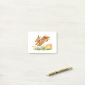 かわいい水彩画のイースターバニー ポストイット (デスク上)