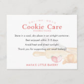 かわいい水彩画のウィスクピン クッキーケア説明書 サンキューカード (正面)