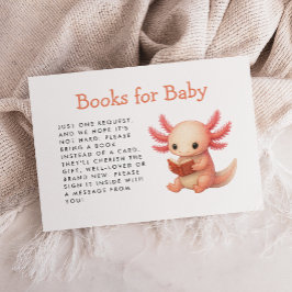 かわいい水彩画のウーパールーパー 赤ちゃんの本 ベビーシャワー エンクロージャーカード