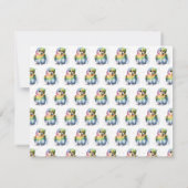 かわいい水彩画のオウムのスタイリッシュな新生児カード 招待状 (裏面)