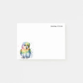 かわいい水彩画のオウム モダンなオーダーメイド ポストイット (正面)