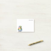 かわいい水彩画のオウム モダンなオーダーメイド ポストイット (デスク上)