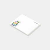 かわいい水彩画のオウム モダンなオーダーメイド ポストイット (アングル)