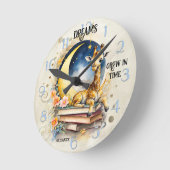 かわいい水彩画のキリン夢 ラウンド壁時計 (傾斜)
