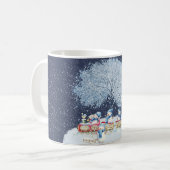 かわいい水彩画のクリスマススノーマン  コーヒーマグカップ (正面左)