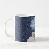 かわいい水彩画のクリスマススノーマン  コーヒーマグカップ (左)