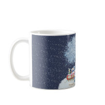 かわいい水彩画のクリスマススノーマン 