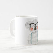 かわいい水彩画のコアラのメガネ姿 コーヒーマグカップ (正面左)