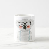 かわいい水彩画のコアラのメガネ姿 コーヒーマグカップ