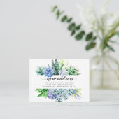 かわいい水彩画のサボテン引越しのお知らせ エンクロージャーカード (スタンド正面)