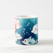 かわいい水彩画のサンゴの魚のオーダーメイド コーヒーマグカップ (中央)