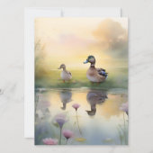 かわいい水彩画のダックリフレクション白紙 カード (正面)