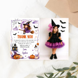 かわいい水彩画のハロウィンお誕生日おめでとう サンキューカード