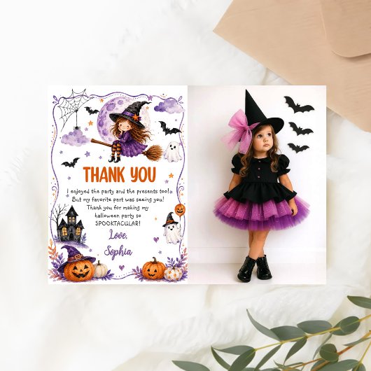 かわいい水彩画のハロウィンお誕生日おめでとう サンキューカード