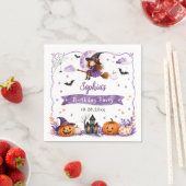 かわいい水彩画のハロウィンお誕生日おめでとう スタンダードカクテルナプキン (インサイチュ)