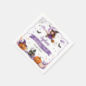 かわいい水彩画のハロウィンお誕生日おめでとう スタンダードカクテルナプキン (角)