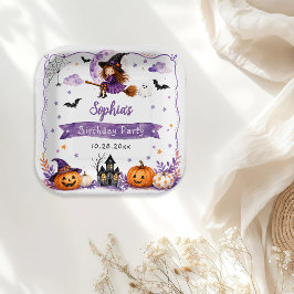 かわいい水彩画のハロウィンお誕生日おめでとう ペーパープレート