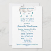 かわいい水彩画のバニーの男の子のベビーシャワー 招待状 (裏面)