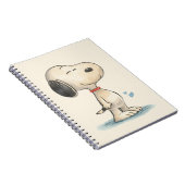 かわいい水彩画のビーグル犬のイラスト ノートブック (右側)