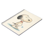 かわいい水彩画のビーグル犬のイラスト ノートブック (左側)