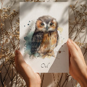 かわいい水彩画のフクロウ、カスタム ポストカード