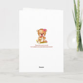 かわいい水彩画のベビーくまの女の子は感謝していしています サンキューカード (裏面)