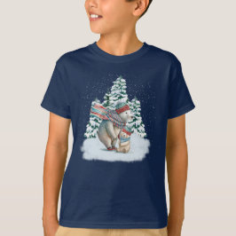 かわいい水彩画のホッキョクグマ Tシャツ
