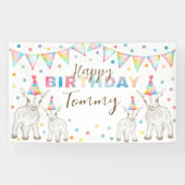 かわいい水彩画のヤギの誕生日パーティーバナー 横断幕 (横)