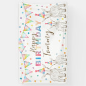 かわいい水彩画のヤギの誕生日パーティーバナー 横断幕 (縦)