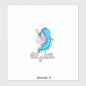 かわいい水彩画のユニコーン シール (シート)