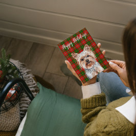 かわいい水彩画のヨークシャーテリア犬カスタム シーズンカード