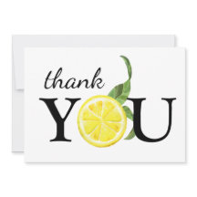 かわいい水彩画のレモン感謝カード
