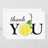 かわいい水彩画のレモン感謝カード サンキューカード (正面/裏面)