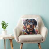 かわいい水彩画のロットワイラー 子犬 クッション (椅子)